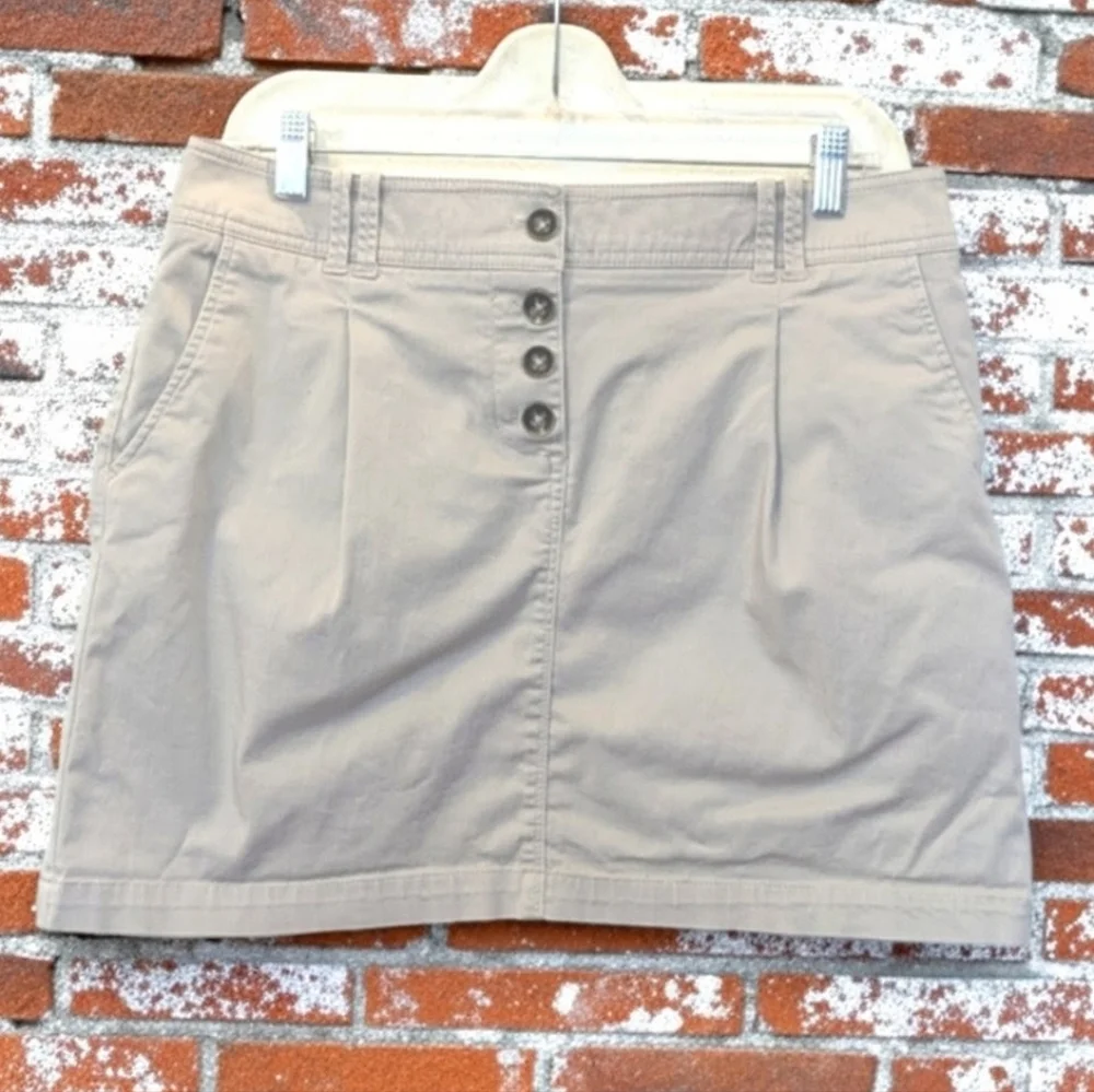 NY&Co Khaki button-fly mini skirt